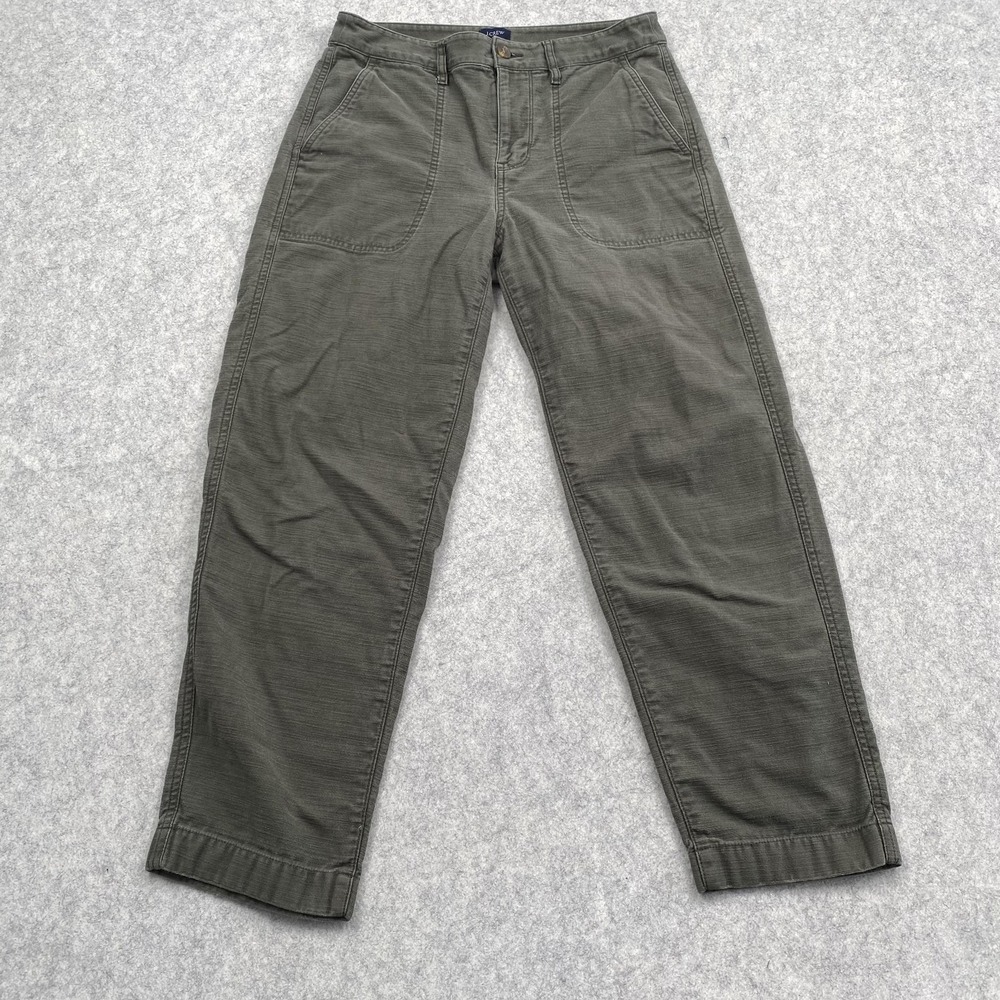 J.Crew Pants Womens 4 (29x25) Green Chino Twill Straight Patch Pocket Casual